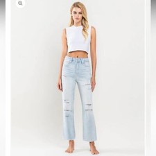 Vervet Jeans Women  s Size 29  Youth  Super High Rise Distressed Crop Straight