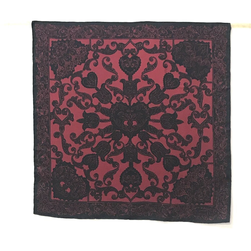 Foulard Dior Logo Paisley Soie Noir/Rouge