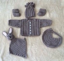 Crochet Baby Cardigan, Hat and Booties Set, baby shower gift, baby clothes set