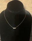 925 Sterling Silver CZ Bar Necklace 18”