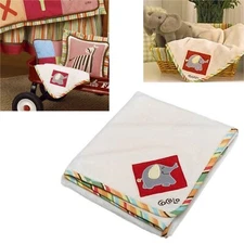 Cocalo Baby Alphabet Soup 27x34" Lightweight Appliqued Velour Blanket w/Elephant