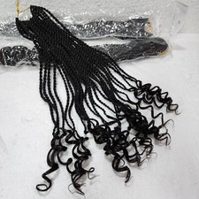 Women's Twist Braids Extension for Hair, Black, 3-Pack