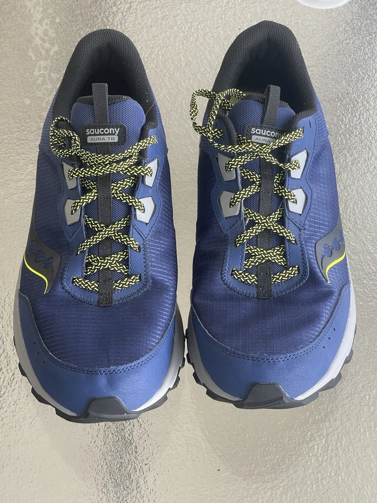 Saucony Aura TR Blue Neon Gray Trail Running Shoes Size 14