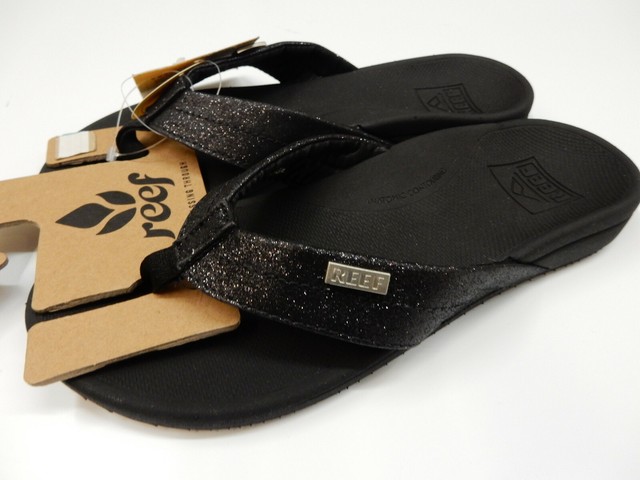 Reef Womens Ortho Spring Flip Flop Sandals Black Glitter Slip on 7 EU 37.5 for sale online | eBay