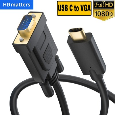 USB Type C to VGA Cable USB C to VGA Display Adapter 1080P