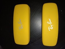 Pair Of Vintage Ray Ban Yellow Eyeglass Or Sunglass Hardcase Clamshell