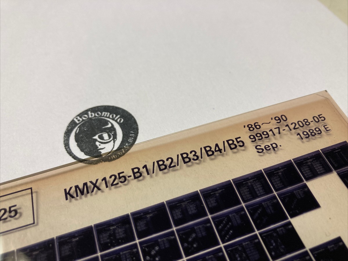Kawasaki Kmx125 B1 B2 B3 B4 B5 1986 to 1990 Microfiche Parts List