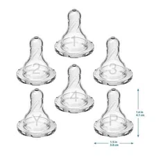Dr. Brown'S Natural Flow Level 2 Narrow Baby Bottle Nipple 6-Pack 3m+medium Flow