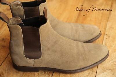 Santoni Grau Wildleder Fell Gefüttert Chelsea Boots Schuhe Herren UK 7,5 US 8,5 EU 41,5