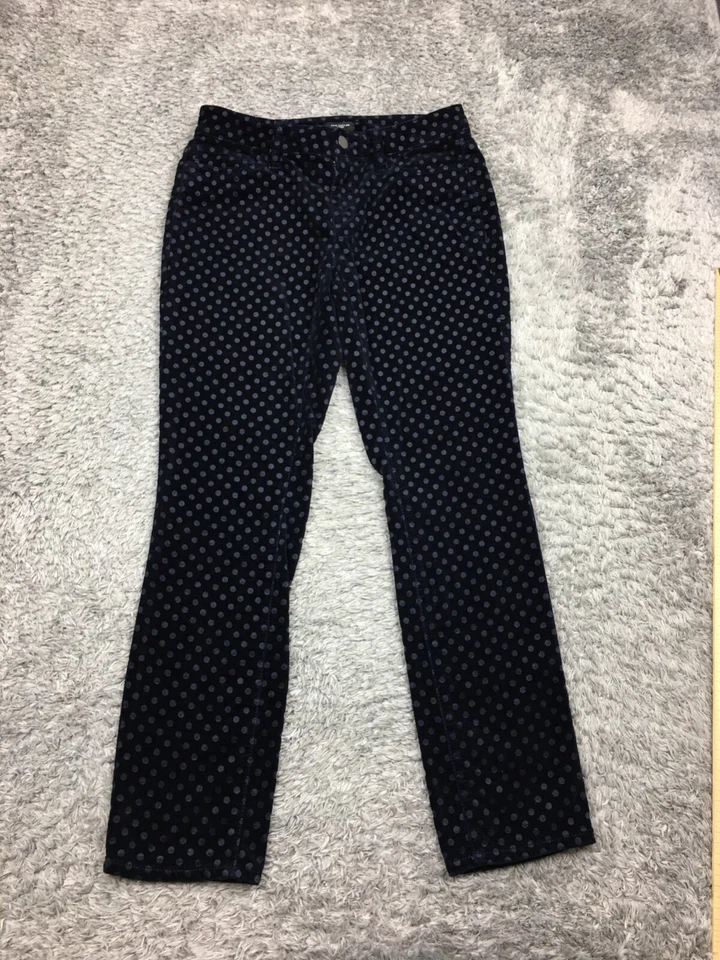 Pantalones chinos Ann Taylor con curvas para mujer talla 2P azul pequeño lunares oscuros Foto 3 de 4