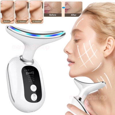 Face Lifting Massager Neck Anti Wrinkle Skin Tightening LED Light Beauty Tool