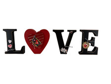 Valentines Decor - Chunky Wood Heart Love Letter Word Tabletop Display