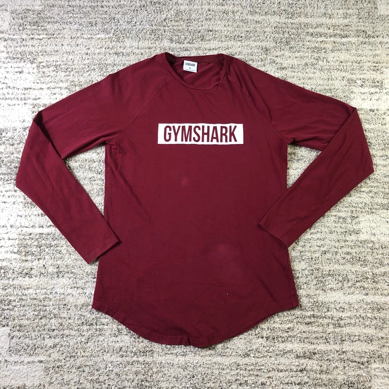 gymshark long sleeve round neck pullover graphic logo shirt