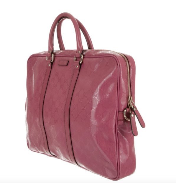 Gucci GG Imprimé Briefcase Leather Pink Gem