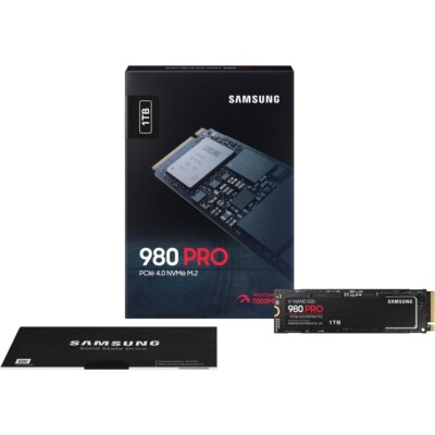 Samsung 980 PRO 1TB SSD, PCIe 4.0 x 4 M.2, M.2 2280 Internal Solid