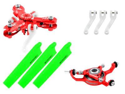 Microheli CNC Triple Green Blades Conversion set (RED) - BLADE?MCPXBL / BL2