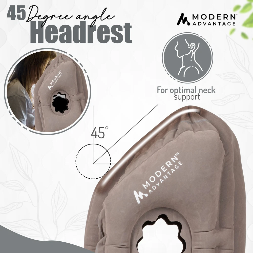 Inflatable Travel Pillow 2-Pack with Extra Support Grey Free Shipping