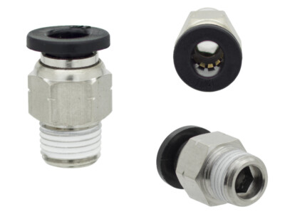 100 x 1/4'' OD x 1/8'' NPT Male Straight One Touch Push to Connect Air Fitting