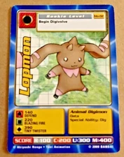 VINTAGE 2000 DIGIMON DIGITAL MONSTERS LOPMON MO-02 UNPLAYED TRADING CARD MINT!