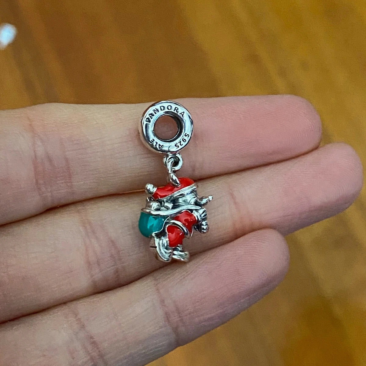 NEW Genuine Pandora Disney Charm 797501ENMX Mickey Santa Gift
