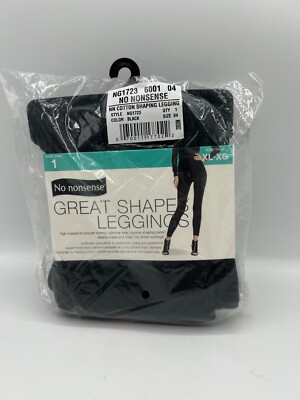 No nonsense Women's Great Shapes Cotton Shaping Legging -XL .XG  BLACK