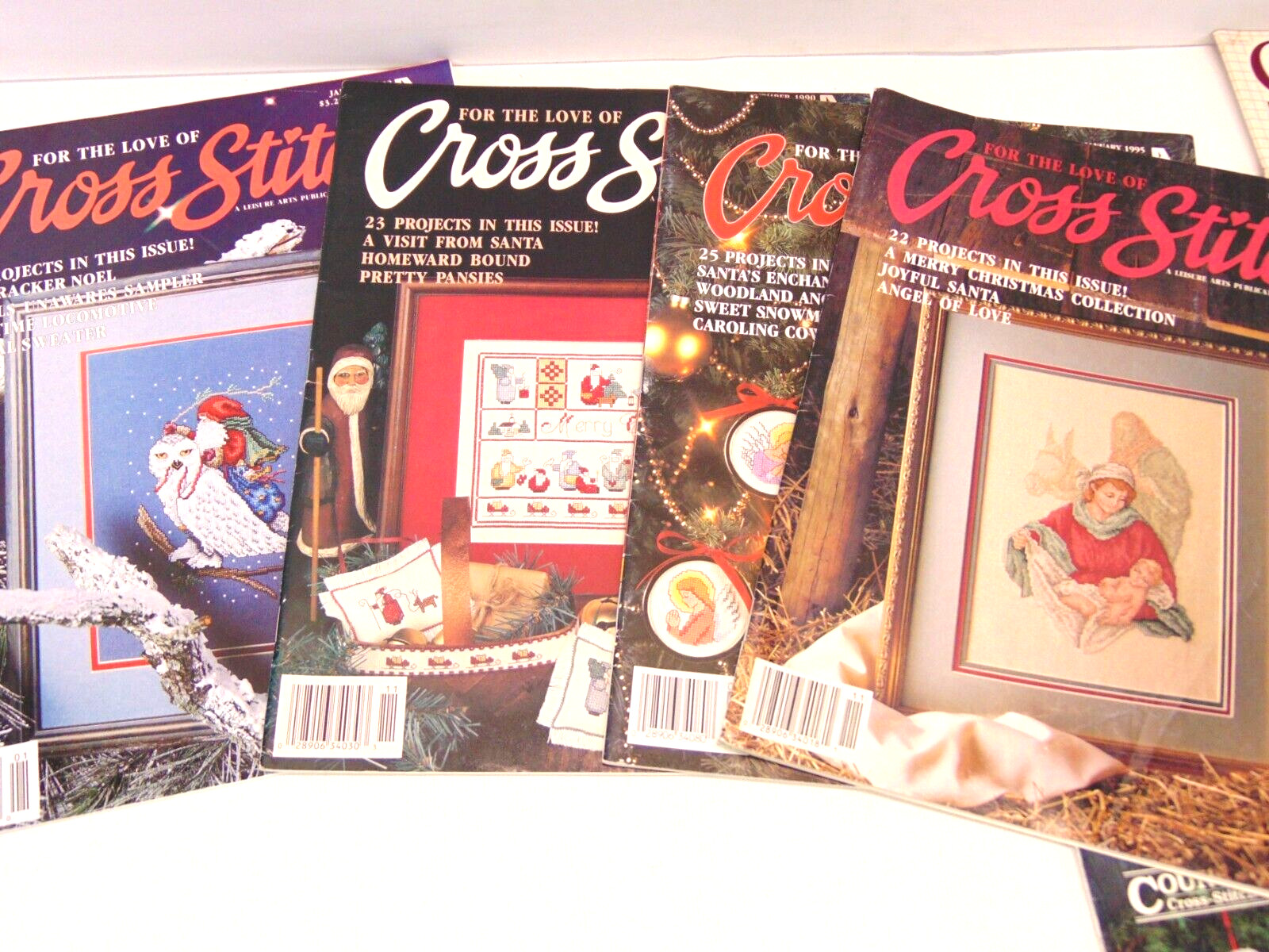Cross Stitch & Country Crafts + For Love Of (1) Halloween, (11) Xmas Magazines