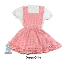 Adult Bibbed Dress Pink and White Gingham Baby Check