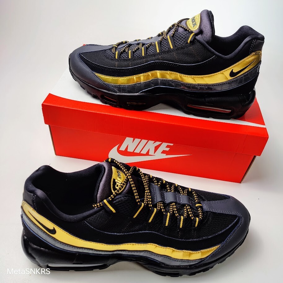 Nike Air Max 95 PRM US 15 Men's Black Gold Grey Anthracite Retro  538416 007 New thumbnail 8