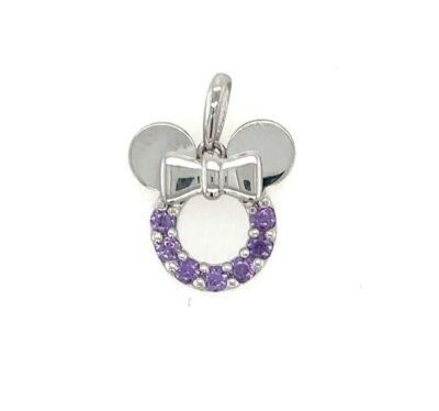 14K White Gold Miss Mouse Pendant