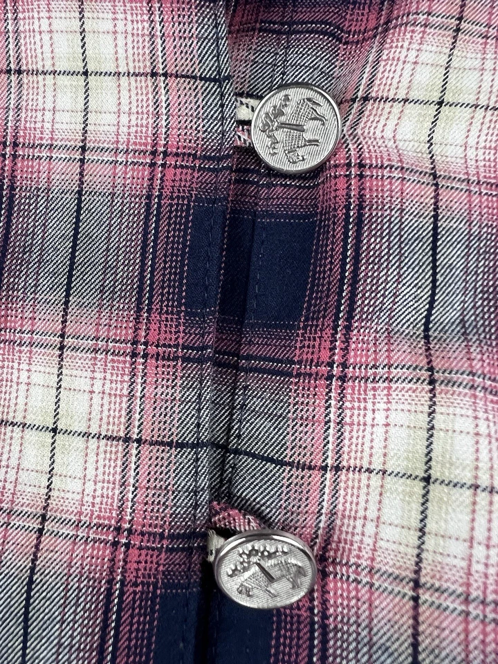 Vestido polar Brooks Brothers niñas 12 rojo azul a cuadros manga corta clásico forrado Foto 3 de 4