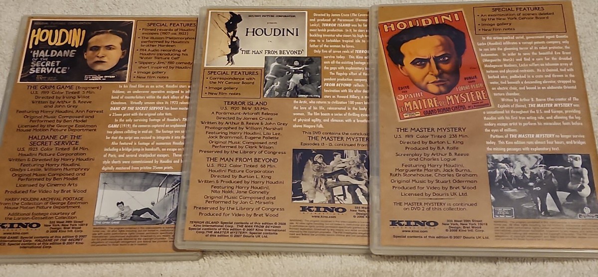 Houdini The Movie Star Disc Collection DVD Harry Houdini Rare oop