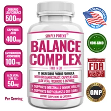 Balance Complex for Women - Promotes Vaginal Health & Yeast Balance | 60 Caps