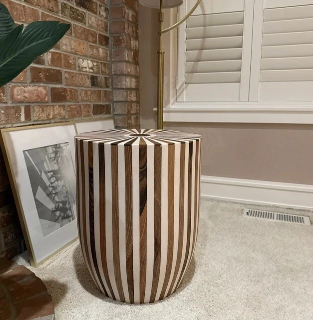 Moroccan Handmade Wood Table Side Delicate Hand Painted Exquisite Short Stunning - Image 4 of 4