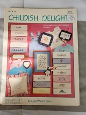 Childish Delights Counted Cross Stitch Pattern Book Baby Nursery Cat Bear Cow