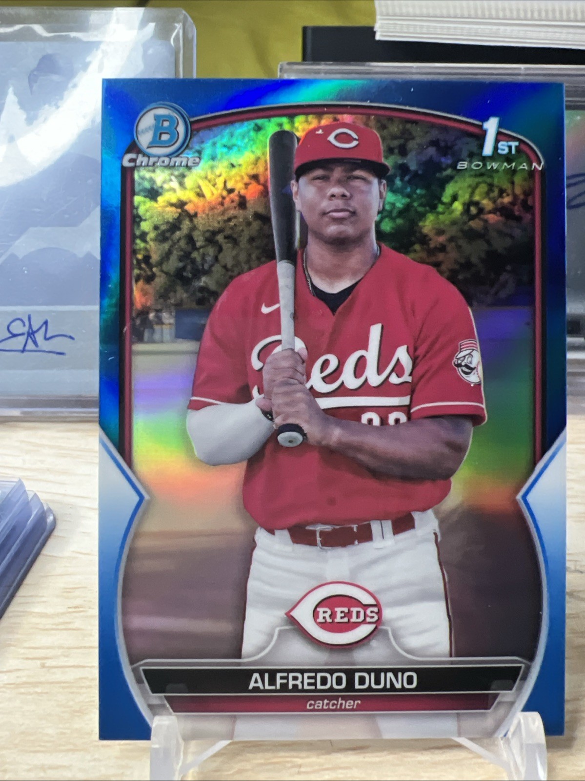 2023 Bowman Chrome Alfredo Duno 1ST blue Refractor /150 REDS Card Is A Dime !