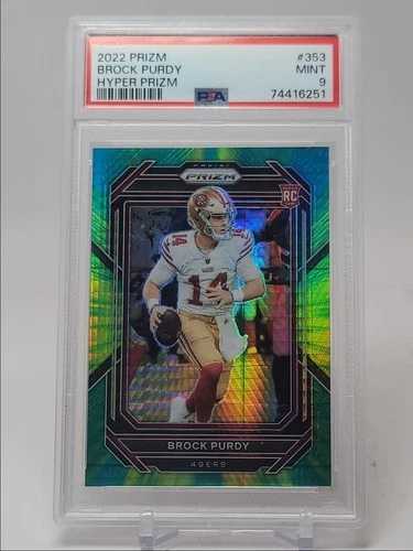 BROCK PURDY 2022 PANINI PRIZM ROOKIE FOOTBALL HYPER 49ERS RC /175 PSA 9 Q4086
