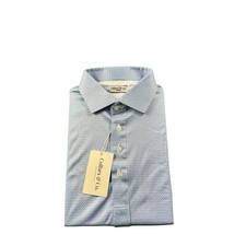 Collars  Co. Blue White Geometric Performance Dress Collar Polo Size M NWT