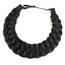 Hair Braided Headband Classic Chunky Wide Thick Plaited Braids Elastic Stretc...