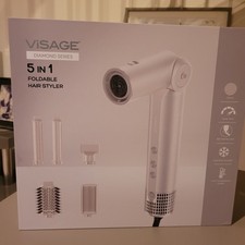 Aldi Visage Diamond Series 5-in-1 Foldable Hair Styler, brushes, curling Wands.