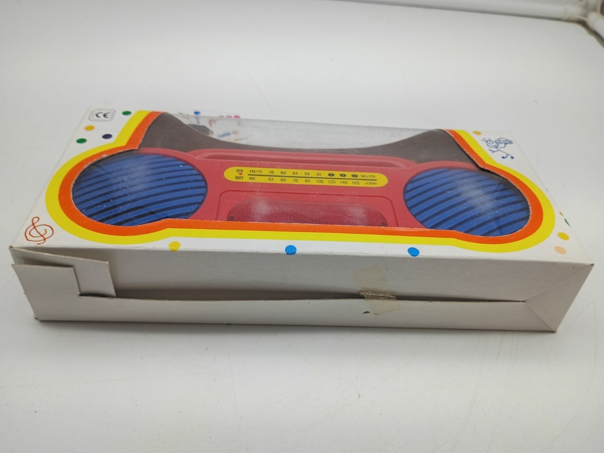 Vintage 90s My Own Band Radio Toy Red Boombox Beatbox Stereo NOS