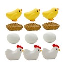  Mini House Ornament Miniatures Chick Decor Chicken Craft Hen Egg Model