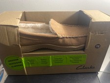 CLARKS MEN's Genuine Leather Upper INDOOR / OUTDOOR SLIPPERS