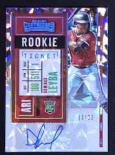 2020 Panini Contenders Domingo Leyba #147 Cracked Ice 13/23 Auto RC Diamondbacks