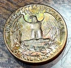 1962-D Washington Quarter Gem BU Superb Original 2-Sided Rainbow Tone CHRC