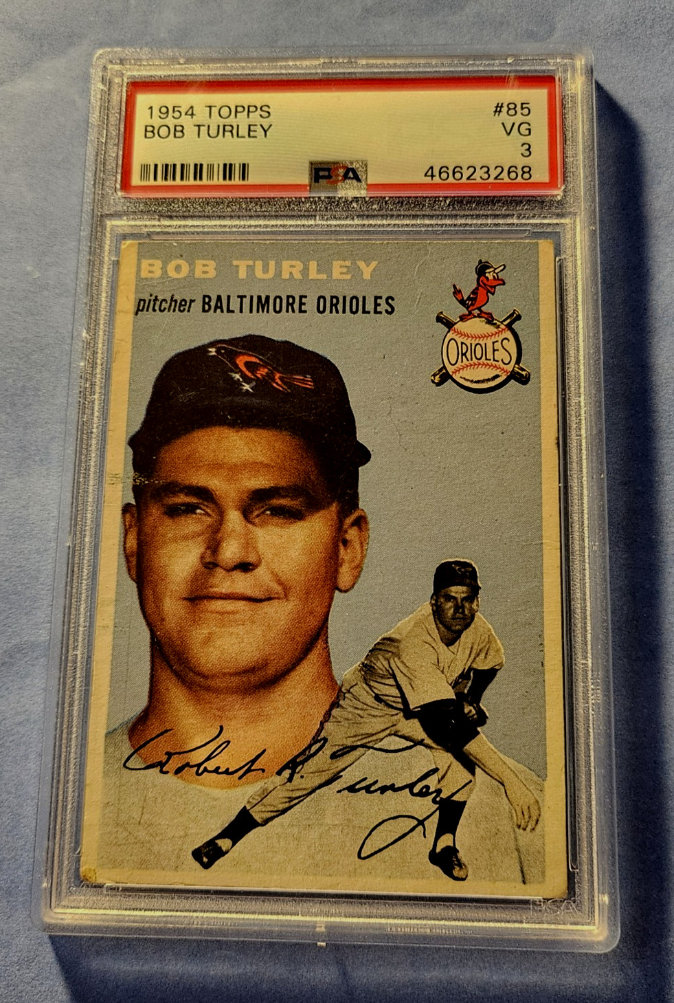 1954 Topps #85 Bob Turley Orioles RC PSA 3 VG