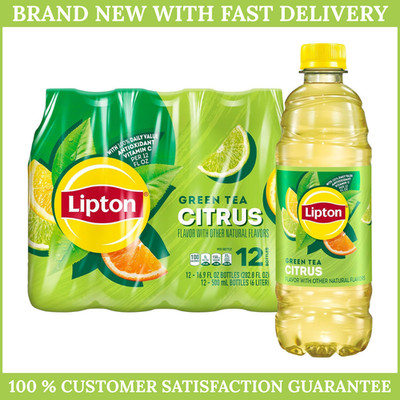 Lipton Green Tea Citrus 16.9 Fl Oz Bottles Ready to Drink Pack of 12