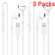 3 Pack Wired Earbuds for iPhone 14 13 12 11 Pro Max Lightning Headphones Mic