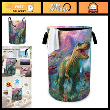 Foldable Dinosaur Laundry Basket - Storage Bin Hamper for Clothes, 19.6x15.7