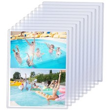 10 Pcs 5" x 7" Photo Sleeves Rigid Card Protectors Clear Waterproof Hard Plas...