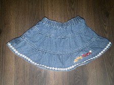 Vintage Y2K Embroidered Elmo & Zoe Embroidered Denim Skirt